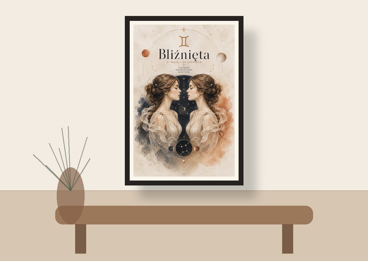 Mockup Bliźnięta — Astrologiczna Kompozycja